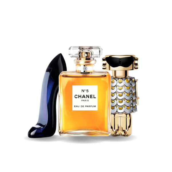 Bundle of 3 Fragrances Carolina Herrera GOOD GIRL, Chanel Nº5 e Paco Rabanne FAME