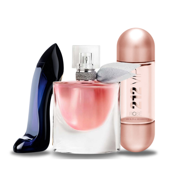 Bundle of 3 Fragrances Carolina Herrera GOOD GIRL, Lancôme LA VIE EST BELLE e Carolina Herrera 212 VIP ROSÉ 100ml